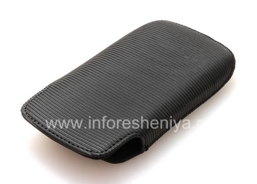 Photogallery for De cuero original de la bolsa del bolsillo del bolsillo de cuero para BlackBerry Curve 9360/9370, Negro (Negro) product