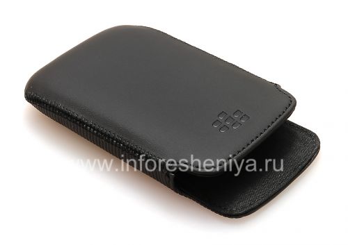 Photogallery for De cuero original de la bolsa del bolsillo del bolsillo de cuero para BlackBerry Curve 9360/9370, Negro (Negro) product