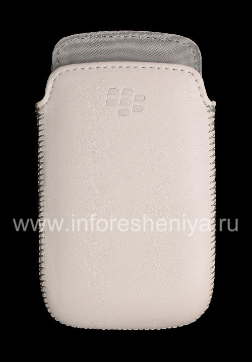 Photogallery for De cuero original de la bolsa del bolsillo del bolsillo de cuero para BlackBerry Curve 9360/9370, Caucásica (blanca) product