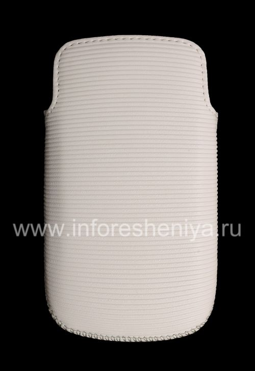 Photogallery for De cuero original de la bolsa del bolsillo del bolsillo de cuero para BlackBerry Curve 9360/9370, Caucásica (blanca) product
