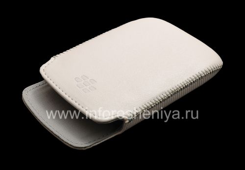 Photogallery for De cuero original de la bolsa del bolsillo del bolsillo de cuero para BlackBerry Curve 9360/9370, Caucásica (blanca) product