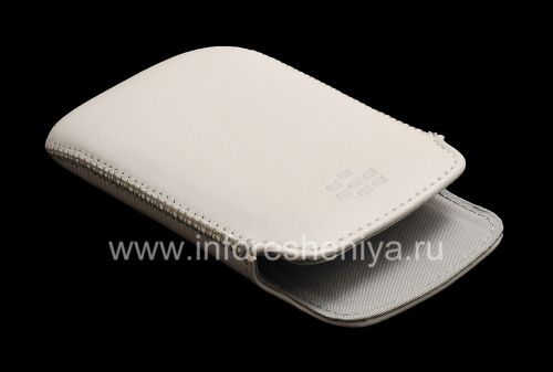 Photogallery for De cuero original de la bolsa del bolsillo del bolsillo de cuero para BlackBerry Curve 9360/9370, Caucásica (blanca) product