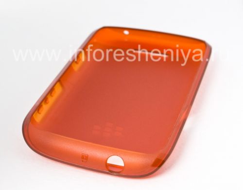 Photogallery for Funda de silicona original compactado Shell suave de la caja para BlackBerry Curve 9360/9370, Rojo-naranja (Inferno) product