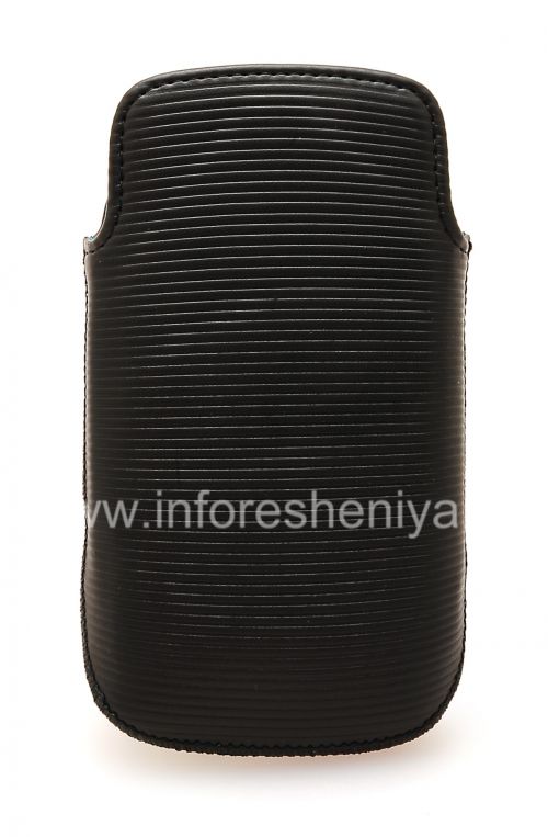 Photogallery for De cuero original de la bolsa del bolsillo del bolsillo de cuero para BlackBerry Curve 9360/9370, Negro / Azul (Blue Sky) product