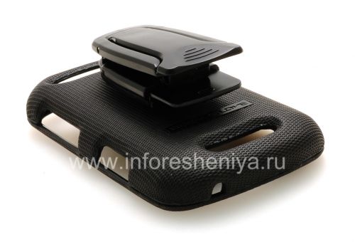 Photogallery for コー​​ポレート・ケース+ベルトは、BlackBerry 9370分の9360カーブのためのボディーグローブフレックススナップオンケースをクリップ, ブラック product