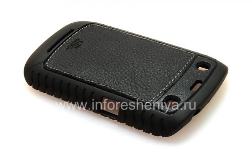Photogallery for Junta de silicona Corporativa con cuero insertar AGF Negro embutido de cuero con la caja de TPU para BlackBerry Curve 9360/9370, Negro product