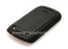 Photo 4 — Silicone perusahaan disegel dengan kulit memasukkan AGF Black Leather Inlay dengan TPU Case untuk BlackBerry 9360 / 9370 Curve, hitam