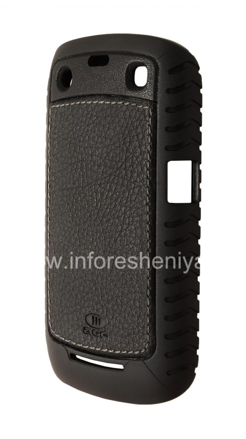 Photogallery for Junta de silicona Corporativa con cuero insertar AGF Negro embutido de cuero con la caja de TPU para BlackBerry Curve 9360/9370, Negro product