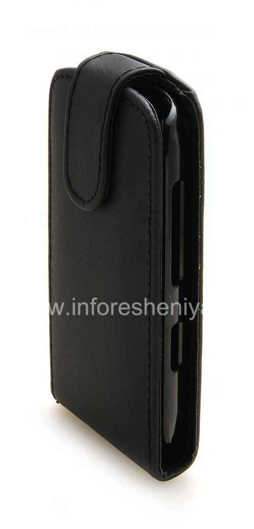 Photogallery for 与BlackBerry 9380曲线纵向开皮套盖, 黑色大纹理 product