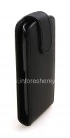 Photo 4 — Caso de cuero con tapa de apertura vertical para BlackBerry Curve 9380, Negro con una gran textura