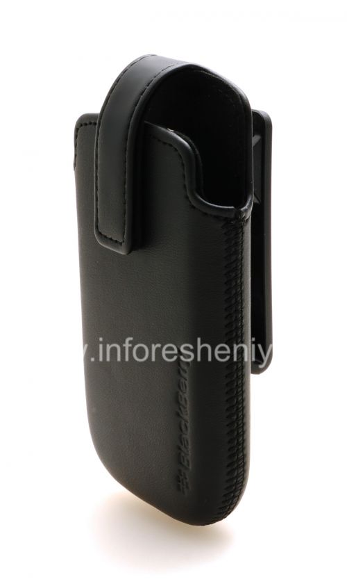 Photogallery for BlackBerry 9380 কার্ভ জন্য ক্লিপ লেদার সুইভেল খাপ সঙ্গে মূল চামড়া কেস, কালো product