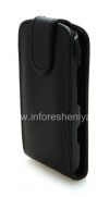 Photo 3 — kasus penutup kulit dengan membuka vertikal untuk BlackBerry 9790 Bold, Hitam dengan tekstur besar