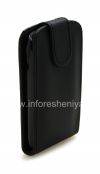 Photo 6 — kasus penutup kulit dengan membuka vertikal untuk BlackBerry 9790 Bold, Hitam dengan tekstur besar
