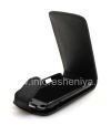 Photo 8 — kasus penutup kulit dengan membuka vertikal untuk BlackBerry 9790 Bold, Hitam dengan tekstur besar