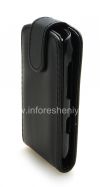 Photo 3 — kasus penutup kulit dengan membuka vertikal untuk BlackBerry 9790 Bold, Hitam dengan tekstur halus