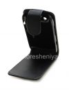 Photo 7 — kasus penutup kulit dengan membuka vertikal untuk BlackBerry 9790 Bold, Hitam dengan tekstur halus