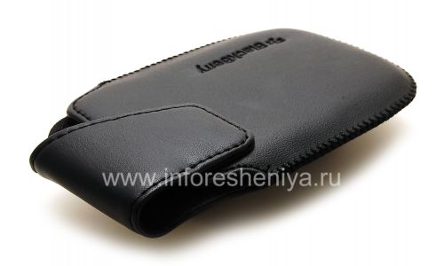 Photogallery for حقيبة جلد مع مشبك لبلاك بيري 9790 Bold, أسود، والملمس غرامة product
