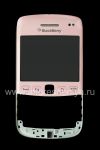 Photo 1 — Écran tactile (Touchscreen) assemblé avec le panneau avant et le bord de la Bold BlackBerry 9790, Rose