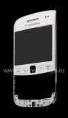 Photo 4 — Écran tactile (Touchscreen) assemblé avec le panneau avant et le bord de la Bold BlackBerry 9790, Blanc