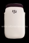 Photo 1 — Kulit asli Pocket Pouch-saku BlackBerry 9790 Bold, Putih / Purple (putih / Royal Purple)