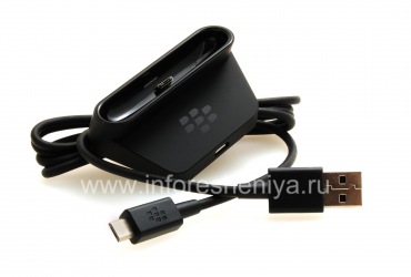 মূল ডেস্কটপ চার্জার "গ্লাস" BlackBerry 9790 Bold জন্য সিঙ্ক শুঁটি, কালো