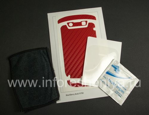 Photogallery for 屏幕保护质地坚实集和身体BodyGuardz盔甲BlackBerry 9790 Bold, 红质地“碳纤维” product