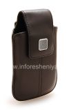 Photo 3 — El caso de cuero original con un clip y una pulsera de cuero etiqueta metálica giratoria de cuero para BlackBerry, Brown (Espresso)
