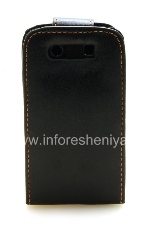 Photogallery for BlackBerry 9800 / 9810 Torch জন্য উল্লম্ব খোলার সঙ্গে চামড়া ক্ষেত্রে কভার, জরিমানা জমিন কালো product