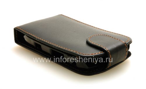Photogallery for BlackBerry 9800 / 9810 Torch জন্য উল্লম্ব খোলার সঙ্গে চামড়া ক্ষেত্রে কভার, জরিমানা জমিন কালো product