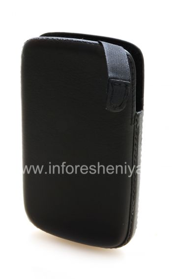 Firma el caso de cuero de bolsillo con la lengua Smartphone Experts bolsa del bolsillo para BlackBerry 9800/9810 Torch