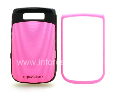 Photogallery for Caso plástico con inserto de goma &quot;antorcha&quot; para BlackBerry 9800/9810 Torch, Rosa / Negro product