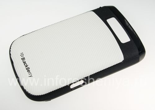 Photogallery for Caso plástico con inserto de goma &quot;antorcha&quot; para BlackBerry 9800/9810 Torch, Blanco / Negro product
