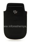 Photo 1 — Leder Case-Tasche BlackBerry Logo für BlackBerry 9800 / 9810 Torch, Schwarz, feine Textur, Metall-Logo
