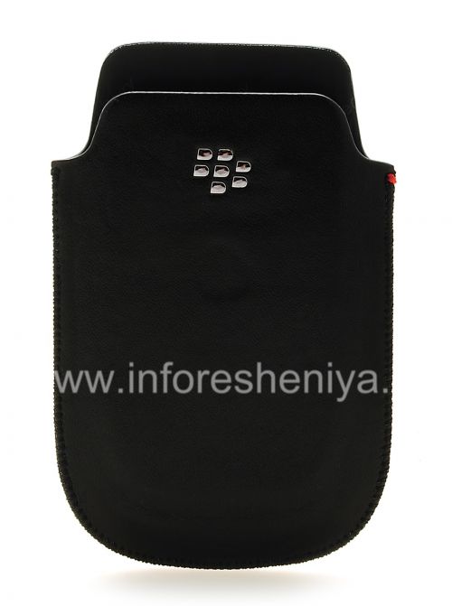 Photogallery for Leather Case-pocket BlackBerry logo for BlackBerry 9800 / 9810 Torch, Black, fine texture, metallic logo product