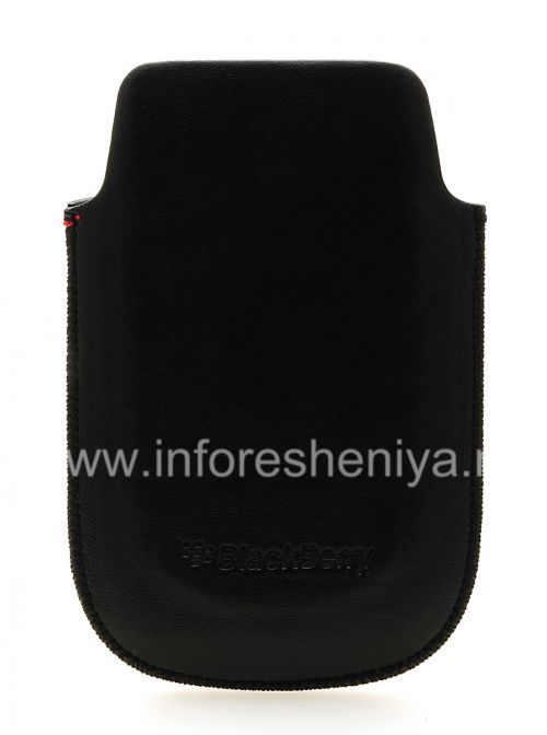 Photogallery for Leather Case-pocket BlackBerry logo for BlackBerry 9800 / 9810 Torch, Black, fine texture, metallic logo product