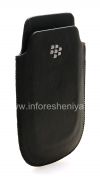 Photo 3 — Leder Case-Tasche BlackBerry Logo für BlackBerry 9800 / 9810 Torch, Schwarz, feine Textur, Metall-Logo
