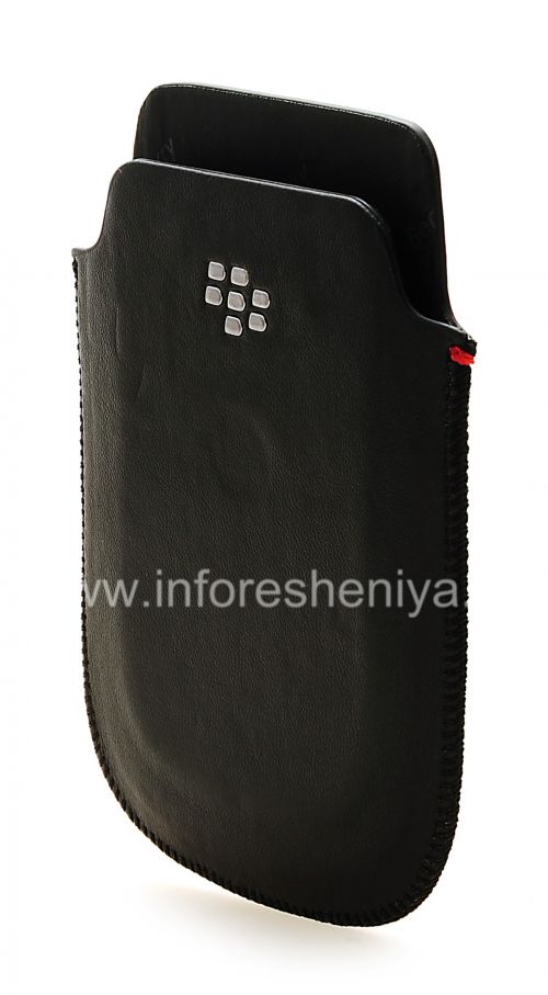 Photogallery for Leather Case-pocket BlackBerry logo for BlackBerry 9800 / 9810 Torch, Black, fine texture, metallic logo product