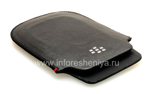 Photogallery for Leather Case-pocket BlackBerry logo for BlackBerry 9800 / 9810 Torch, Black, fine texture, metallic logo product