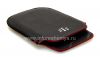 Photo 5 — Leder Case-Tasche BlackBerry Logo für BlackBerry 9800 / 9810 Torch, Schwarz mit rotem Streifen, Major Textur, Metall-Logo