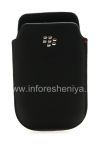 Photo 1 — Leder Case-Tasche BlackBerry Logo für BlackBerry 9800 / 9810 Torch, Schwarz, Große Getreide, Metall-Logo