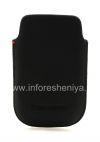 Photo 2 — Leder Case-Tasche BlackBerry Logo für BlackBerry 9800 / 9810 Torch, Schwarz, Große Getreide, Metall-Logo