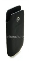Photo 3 — Leder Case-Tasche BlackBerry Logo für BlackBerry 9800 / 9810 Torch, Schwarz, Große Getreide, Metall-Logo