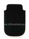 Photo 2 — Leder Case-Tasche BlackBerry Logo für BlackBerry 9800 / 9810 Torch, Schwarz, feine Textur, schwarzer Kunststoff-Logo