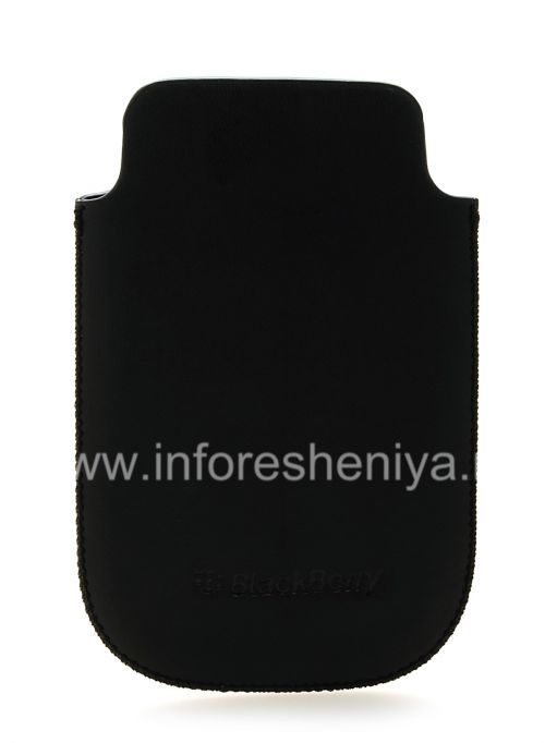 Photogallery for Leather Case-pocket BlackBerry logo for BlackBerry 9800 / 9810 Torch, Black, fine texture, black plastic logo product