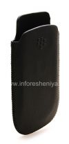 Photo 4 — Leder Case-Tasche BlackBerry Logo für BlackBerry 9800 / 9810 Torch, Schwarz, feine Textur, schwarzer Kunststoff-Logo