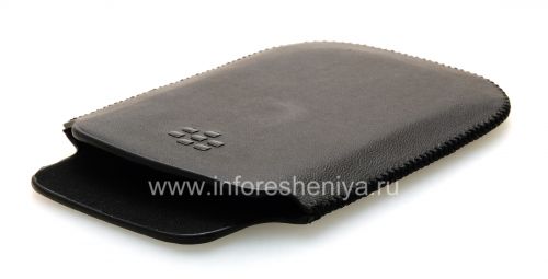 Photogallery for Leather Case-pocket BlackBerry logo for BlackBerry 9800 / 9810 Torch, Black, fine texture, black plastic logo product