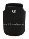 Photo 1 — Leder Case-Tasche BlackBerry Logo für BlackBerry 9800 / 9810 Torch, Schwarz, Große Textur, weiße Kunststoff-Logo
