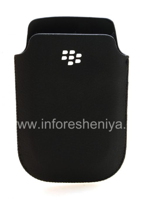 Photogallery for Leather Case-pocket BlackBerry logo for BlackBerry 9800 / 9810 Torch, Black, Large texture, white plastic logo product
