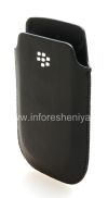 Photo 4 — Leder Case-Tasche BlackBerry Logo für BlackBerry 9800 / 9810 Torch, Schwarz, Große Textur, weiße Kunststoff-Logo