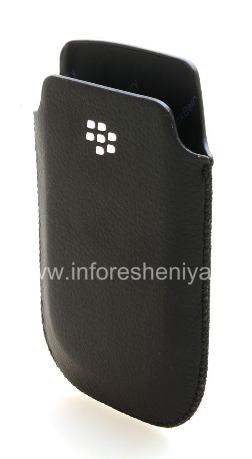 Photogallery for Leather Case-pocket BlackBerry logo for BlackBerry 9800 / 9810 Torch, Black, Large texture, white plastic logo product